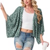 image:imageGRECERELLE Womens Summer Lightweight Cropped CardiganGreen White Flower