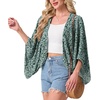 image:imageGRECERELLE Womens Summer Lightweight Cropped CardiganGreen White Flower