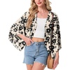 image:imageGRECERELLE Womens Summer Lightweight Cropped CardiganKhaki Black Flower