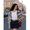 image:imageGRECERELLE Womens Summer Lightweight Cropped CardiganKhaki Black Flower