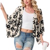 image:imageGRECERELLE Womens Summer Lightweight Cropped CardiganKhaki Black Flower