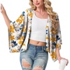 image:imageGRECERELLE Womens Summer Lightweight Cropped CardiganWhite Ink Daffodil