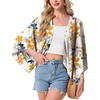 image:imageGRECERELLE Womens Summer Lightweight Cropped CardiganWhite Ink Daffodil
