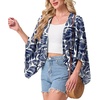 image:imageGRECERELLE Womens Summer Lightweight Cropped CardiganWhite Palm Leaf