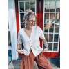 image:imageGRECERELLE Womens Summer Lightweight Short Sleeve Cardigans Open Front V Neck Casual Knit Button Down SweaterWhite