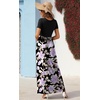 image:imageGRECERELLE Womens Summer Long Maxi Dresses 2026 Short Sleeve V Neck Casual Button Dress with PocketsBlack Purple Bloom