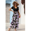 image:imageGRECERELLE Womens Summer Long Maxi Dresses 2026 Short Sleeve V Neck Casual Button Dress with PocketsBlack Purple Bloom