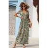 image:imageGRECERELLE Womens Summer Long Maxi Dresses 2026 Short Sleeve V Neck Casual Button Dress with PocketsBlack Yellow