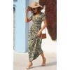 image:imageGRECERELLE Womens Summer Long Maxi Dresses 2026 Short Sleeve V Neck Casual Button Dress with PocketsBlack Yellow