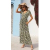 image:imageGRECERELLE Womens Summer Long Maxi Dresses 2026 Short Sleeve V Neck Casual Button Dress with PocketsBlack Yellow