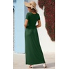 image:imageGRECERELLE Womens Summer Long Maxi Dresses 2026 Short Sleeve V Neck Casual Button Dress with PocketsDrak Green