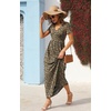 image:imageGRECERELLE Womens Summer Long Maxi Dresses 2026 Short Sleeve V Neck Casual Button Dress with PocketsLd Khaki