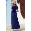 image:imageGRECERELLE Womens Summer Long Maxi Dresses 2026 Short Sleeve V Neck Casual Button Dress with PocketsNavy Blue