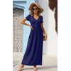 image:imageGRECERELLE Womens Summer Long Maxi Dresses 2026 Short Sleeve V Neck Casual Button Dress with PocketsNavy Blue