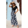 image:imageGRECERELLE Womens Summer Long Maxi Dresses 2026 Short Sleeve V Neck Casual Button Dress with PocketsNavy Blue Flower