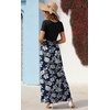 image:imageGRECERELLE Womens Summer Long Maxi Dresses 2026 Short Sleeve V Neck Casual Button Dress with PocketsNavy Blue Flower