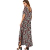 image:imageGRECERELLE Womens Summer Maxi Dress Casual Loose V Neck Short Sleeve Side Split Long Dresses with Functional PocketsBlack Daffodil