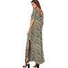 image:imageGRECERELLE Womens Summer Maxi Dress Casual Loose V Neck Short Sleeve Side Split Long Dresses with Functional PocketsBlack Yellow