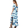 image:imageGRECERELLE Womens Summer Maxi Dress Casual Loose V Neck Short Sleeve Side Split Long Dresses with Functional PocketsBubble Blue
