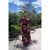 image:imageGRECERELLE Womens Summer Maxi Dress Casual Loose V Neck Short Sleeve Side Split Long Dresses with Functional PocketsFp Wine Red