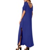image:imageGRECERELLE Womens Summer Maxi Dress Casual Loose V Neck Short Sleeve Side Split Long Dresses with Functional PocketsRoyal Blue