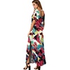 image:imageGRECERELLE Womens Summer Maxi Dress Casual Loose V Neck Short Sleeve Side Split Long Dresses with Functional PocketsWhite Ink Red