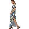 image:imageGRECERELLE Womens Summer Maxi Dress Casual Loose V Neck Short Sleeve Side Split Long Dresses with Functional PocketsWhite Monotherapy
