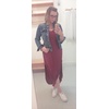 image:imageGRECERELLE Womens Summer Maxi Dress Casual Loose V Neck Short Sleeve Side Split Long Dresses with Functional PocketsWine Red