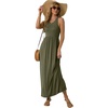 image:imageGRECERELLE Womens Summer Sleeveless Casual Long Tank Maxi Dress with Pockets XS3XLArmy Green