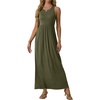 image:imageGRECERELLE Womens Summer Sleeveless Casual Long Tank Maxi Dress with Pockets XS3XLArmy Green