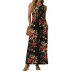 image:imageGRECERELLE Womens Summer Sleeveless Casual Long Tank Maxi Dress with Pockets XS3XLBrown Flower Black