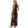 image:imageGRECERELLE Womens Summer Sleeveless Casual Long Tank Maxi Dress with Pockets XS3XLBrown Flower Black