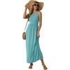 image:imageGRECERELLE Womens Summer Sleeveless Casual Long Tank Maxi Dress with Pockets XS3XLCyan