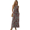 image:imageGRECERELLE Womens Summer Sleeveless Casual Long Tank Maxi Dress with Pockets XS3XLFloral Black Daffodil