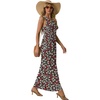 image:imageGRECERELLE Womens Summer Sleeveless Casual Long Tank Maxi Dress with Pockets XS3XLFloral Black Daffodil
