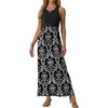 image:imageGRECERELLE Womens Summer Sleeveless Casual Long Tank Maxi Dress with Pockets XS3XLFloral Black White