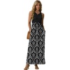 image:imageGRECERELLE Womens Summer Sleeveless Casual Long Tank Maxi Dress with Pockets XS3XLFloral Black White