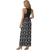 image:imageGRECERELLE Womens Summer Sleeveless Casual Long Tank Maxi Dress with Pockets XS3XLFloral Black White