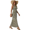 image:imageGRECERELLE Womens Summer Sleeveless Casual Long Tank Maxi Dress with Pockets XS3XLFloral Black Yellow