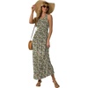 image:imageGRECERELLE Womens Summer Sleeveless Casual Long Tank Maxi Dress with Pockets XS3XLFloral Black Yellow