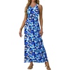 image:imageGRECERELLE Womens Summer Sleeveless Casual Long Tank Maxi Dress with Pockets XS3XLFloral Blue Ink White