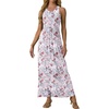 image:imageGRECERELLE Womens Summer Sleeveless Casual Long Tank Maxi Dress with Pockets XS3XLFloral Gray Azalea