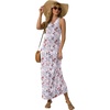 image:imageGRECERELLE Womens Summer Sleeveless Casual Long Tank Maxi Dress with Pockets XS3XLFloral Gray Azalea