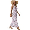 image:imageGRECERELLE Womens Summer Sleeveless Casual Long Tank Maxi Dress with Pockets XS3XLFloral Gray Azalea