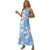 image:imageGRECERELLE Womens Summer Sleeveless Casual Long Tank Maxi Dress with Pockets XS3XLFloral Light Blue