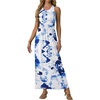 image:imageGRECERELLE Womens Summer Sleeveless Casual Long Tank Maxi Dress with Pockets XS3XLFloral White Ink Blue