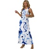 image:imageGRECERELLE Womens Summer Sleeveless Casual Long Tank Maxi Dress with Pockets XS3XLFloral White Ink Blue