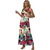 image:imageGRECERELLE Womens Summer Sleeveless Casual Long Tank Maxi Dress with Pockets XS3XLFloral White Ink Red