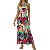 image:imageGRECERELLE Womens Summer Sleeveless Casual Long Tank Maxi Dress with Pockets XS3XLFloral White Ink Red