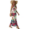 image:imageGRECERELLE Womens Summer Sleeveless Casual Long Tank Maxi Dress with Pockets XS3XLFloral White Ink Red